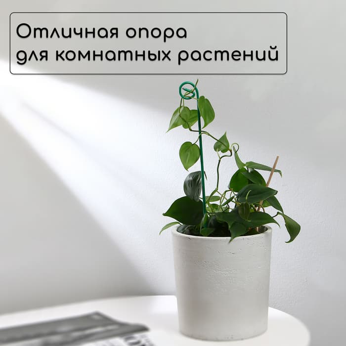Колышек для подвязки растений, h=40 см, d=3 мм см, проволочный, зелёный, Greengo
