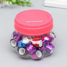 Клейкая лента пластик в банке «Голография», набор 40 шт., 1.2 см×2.8 м, 7.5×8.5×8.5 см, МИКС