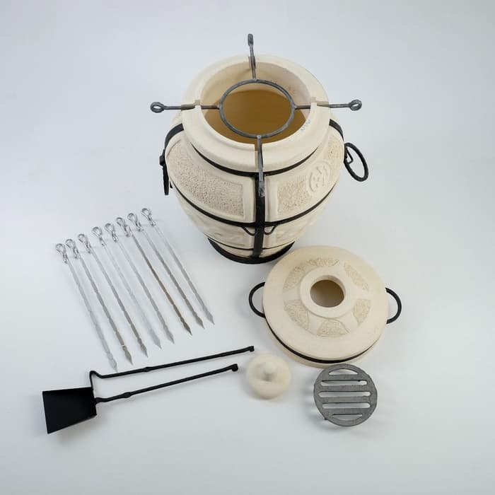 Тандыр «Сармат Есаул», h=82 см, d=54 см, 81 кг, 8 шампуров, кочерга, совок