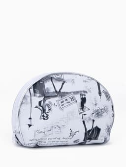 Набор женских косметичек 5 в 1 на молниях, с принтом, серый