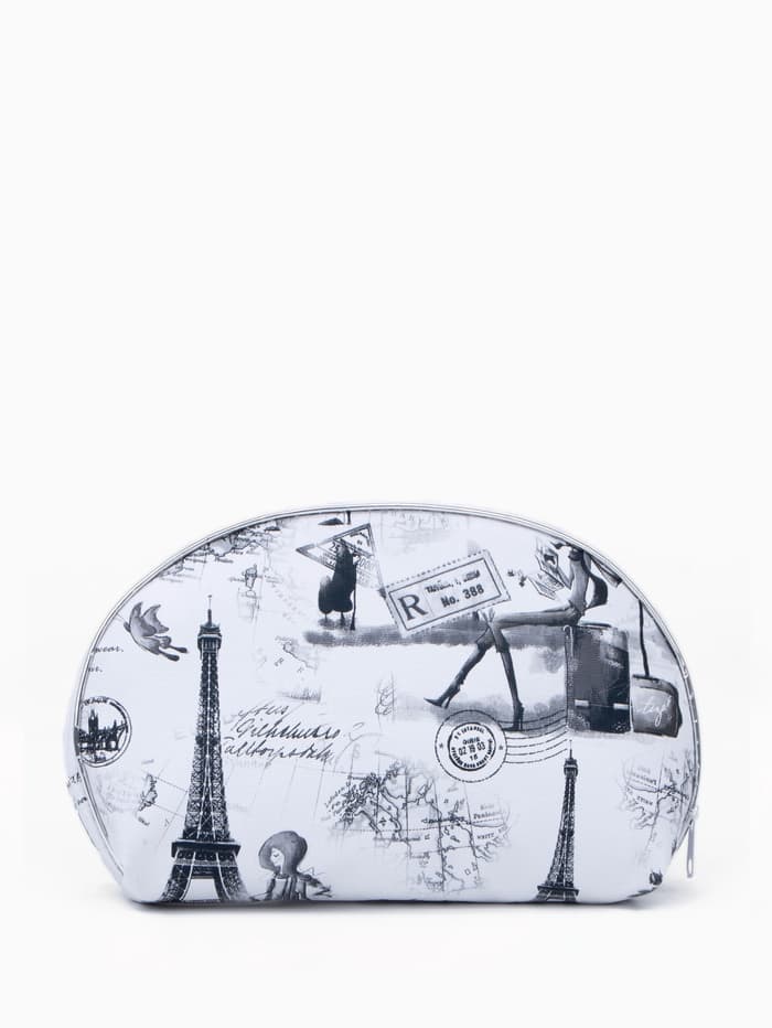 Набор женских косметичек 5 в 1 на молниях, с принтом, серый