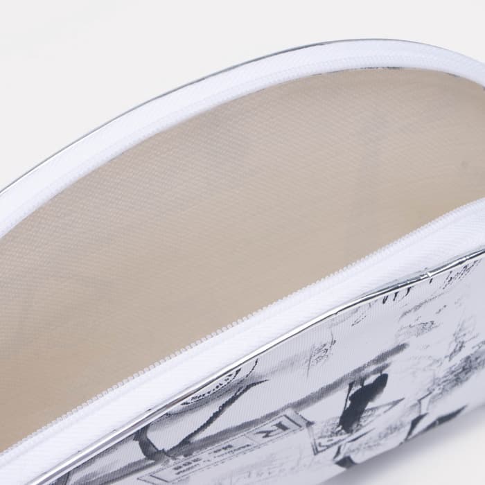 Набор женских косметичек 5 в 1 на молниях, с принтом, серый