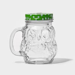 Кружка с крышкой и трубочкой «Сова», 470 мл, 10×11.5×12.5 см, стекло, МИКС