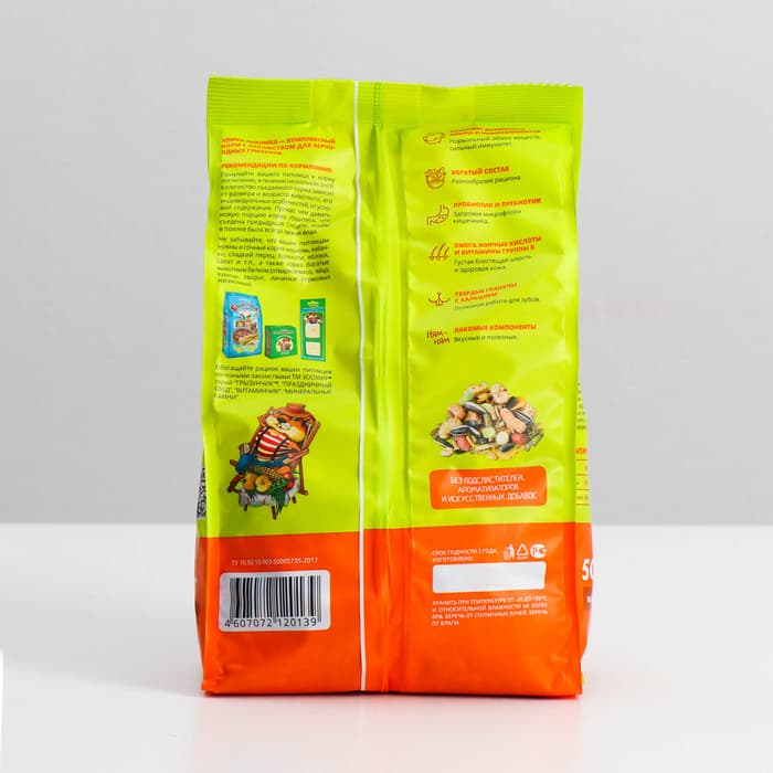 Корм-лакомство «ЗООМИР Хомка-лакомка» для грызунов, 500 г