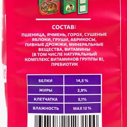 Корм-лакомство «Зоомир Грызунчик 3» для грызунов и кроликов, фруктовое ассорти, 200 г