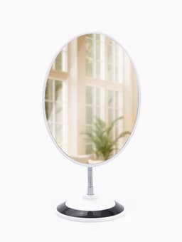 Зеркало настольное, овальное, на гибкой ножке, 16×29 см, (15.2×18.7 см), МИКС