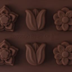 Форма для конфет и шоколада Доляна «Поляна», силикон, 20.5×10.5×1.5 см, 15 ячеек (2.3×2.3 см), коричневая