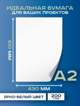Набор ватманов чертёжных А2, 100 листов, 200 г/м², ГОЗНАК