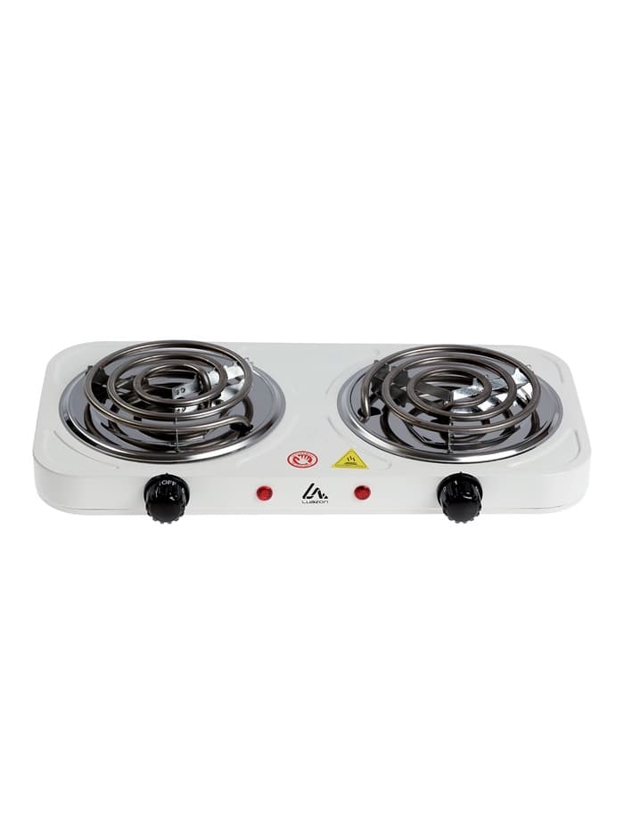 Плитка электрическая Luazon LHP-003, 2 конфорки, 2000 Вт, нагреватель спираль, белая