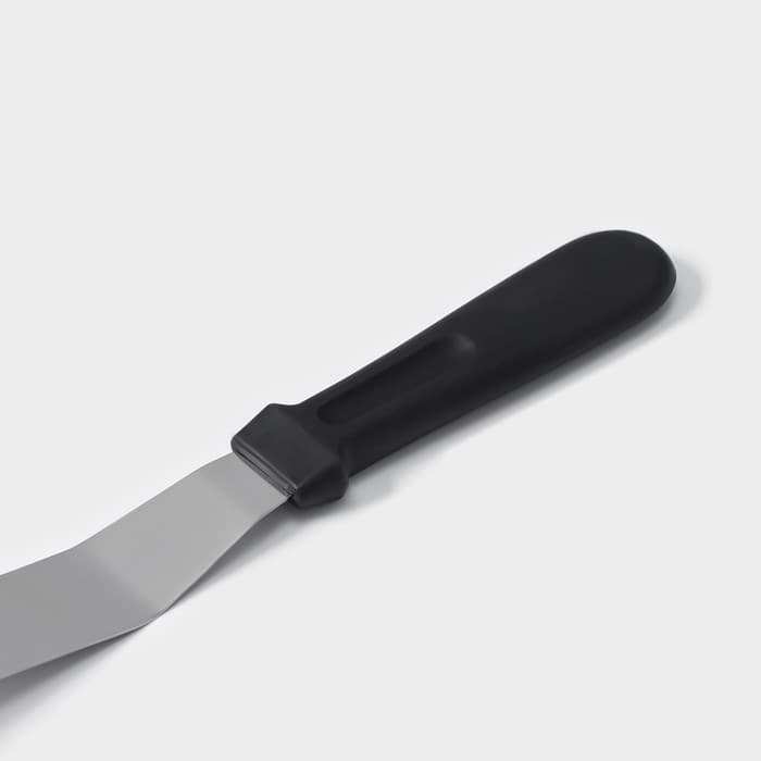 Кондитерская лопатка - палетка, изогнутая, 26.7 см, рабочая часть 14.5 см, для блинов, чёрная