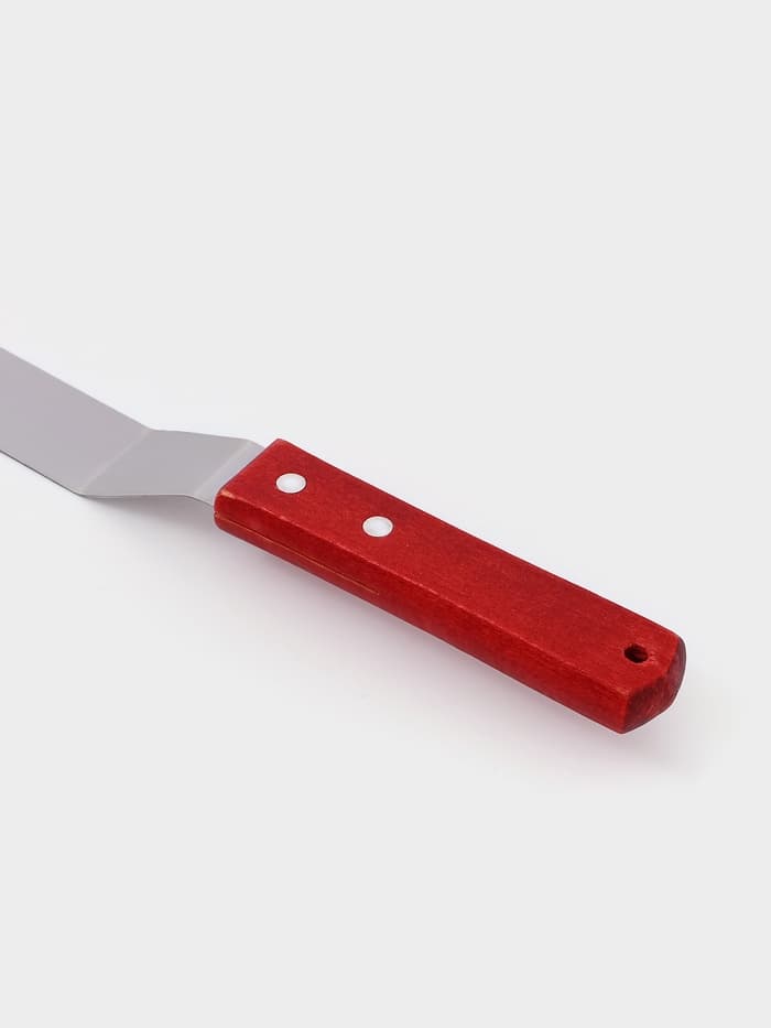 Кондитерская лопатка - палетка, изогнутая, 36 см, рабочая часть 24 см, для блинов, коричневая