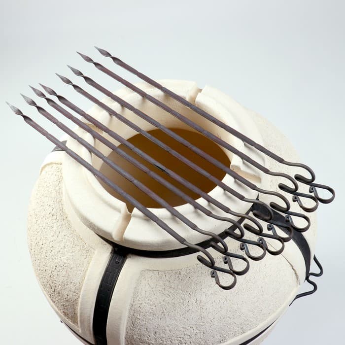 Тандыр «Сармат Атаман» h=107 см, d=61, 130 кг, 12 шампуров, кочерга, совок, керамика