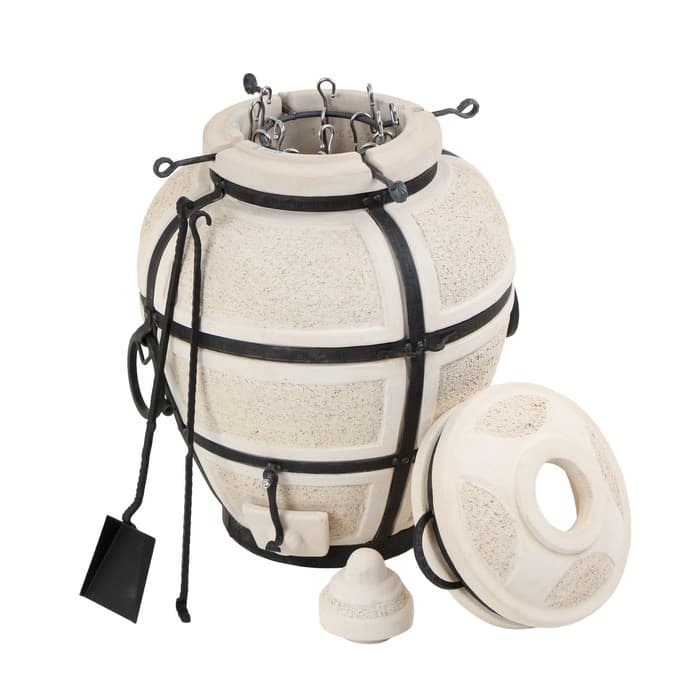 Тандыр «Сармат Атаман» h=107 см, d=61, 130 кг, 12 шампуров, кочерга, совок, керамика