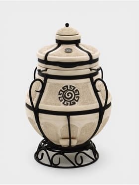 Тандыр «Сармат Аладдин» мини, h=91 см, d=62, 100 кг, 12 шампуров, кочерга, совок, керамика