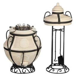 Тандыр «Сармат Аладдин» мини, h=91 см, d=62, 100 кг, 12 шампуров, кочерга, совок, керамика