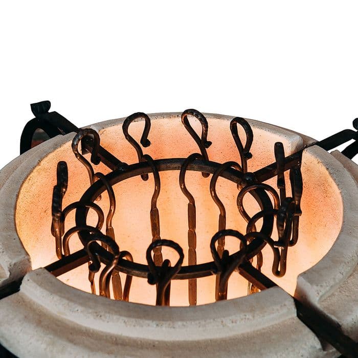 Тандыр «Сармат Аладдин» мини, h=91 см, d=62, 100 кг, 12 шампуров, кочерга, совок, керамика