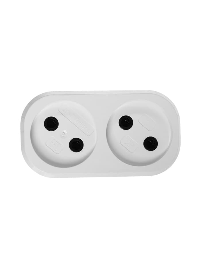 Разветвитель UNIVersal, 250 В, 10 А, 2 гнезда, без заземления, плоский, белый