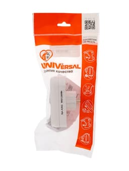 Разветвитель UNIVersal, 250 В, 10 А, 2 гнезда, без заземления, плоский, белый