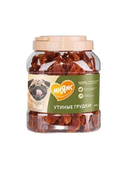 Лакомство «Мнямс» для собак, утиные грудки в банке, 800 г