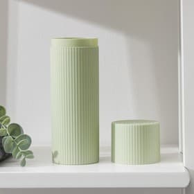 Футляр для зубной щётки и пасты «Рифлёный», 19.2×6 см, зелёный