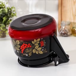 Чайник эмалированный «Рябина», 2.3 л, красно-чёрный, деколь МИКС