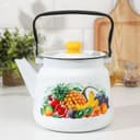 Чайник эмалированный сферический «Эквадор», 3.5 л, белый