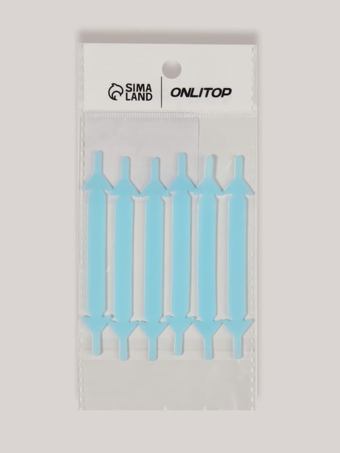 Шнурки для обуви, 6 шт., силиконовые, плоские, светящиеся в темноте, 13 мм, 9 см, голубые