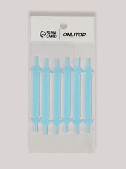 Шнурки для обуви, 6 шт., силиконовые, плоские, светящиеся в темноте, 13 мм, 9 см, голубые