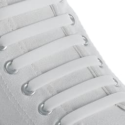 Шнурки для обуви, 6 шт., силиконовые, плоские, 13 мм, 9 см, белые