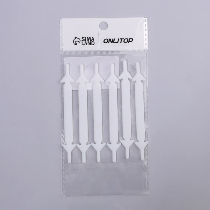 Шнурки для обуви, 6 шт., силиконовые, плоские, 13 мм, 9 см, белые