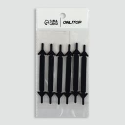 Шнурки для обуви, 6 шт., силиконовые, плоские, 13 мм, 9 см, чёрные