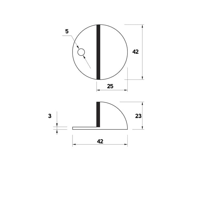 Упор дверной U103AC, d=42 мм, h=23 мм, цвет медь