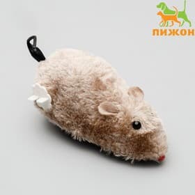 Мышь заводная, 12 см, искусственный мех, серая