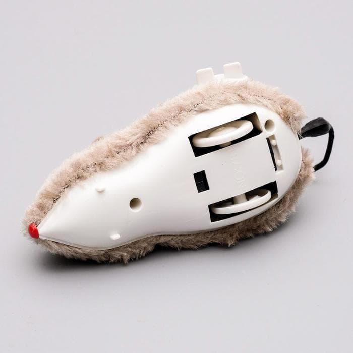 Мышь заводная, 12 см, искусственный мех, серая