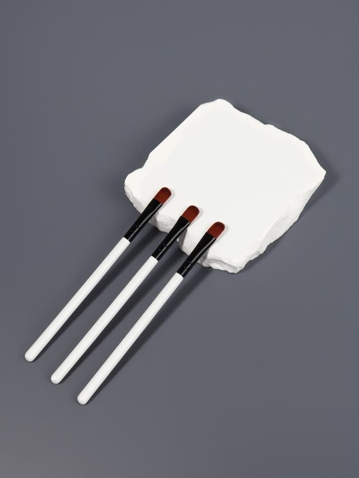 Набор кистей для макияжа SMOKY, 3 шт., 13(±1) см, белый, чёрный