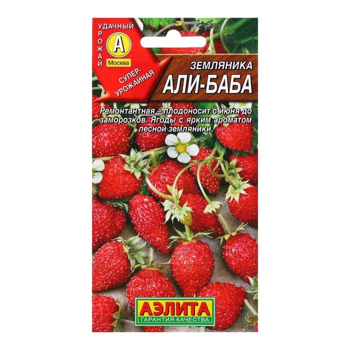 Семена Земляника «Али Баба», ремонтантная, 0.04 г, «Аэлита»