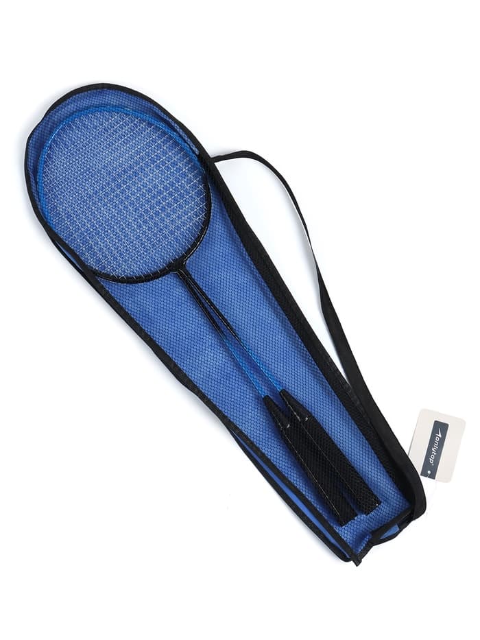 Ракетки для бадминтона ONLYTOP, набор 2 шт., в чехле, чёрно-синие
