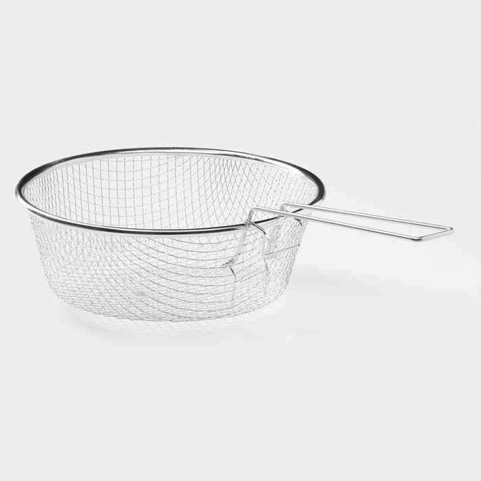 Фритюрница Доляна, d=22 см, со съёмной ручкой, серебристая