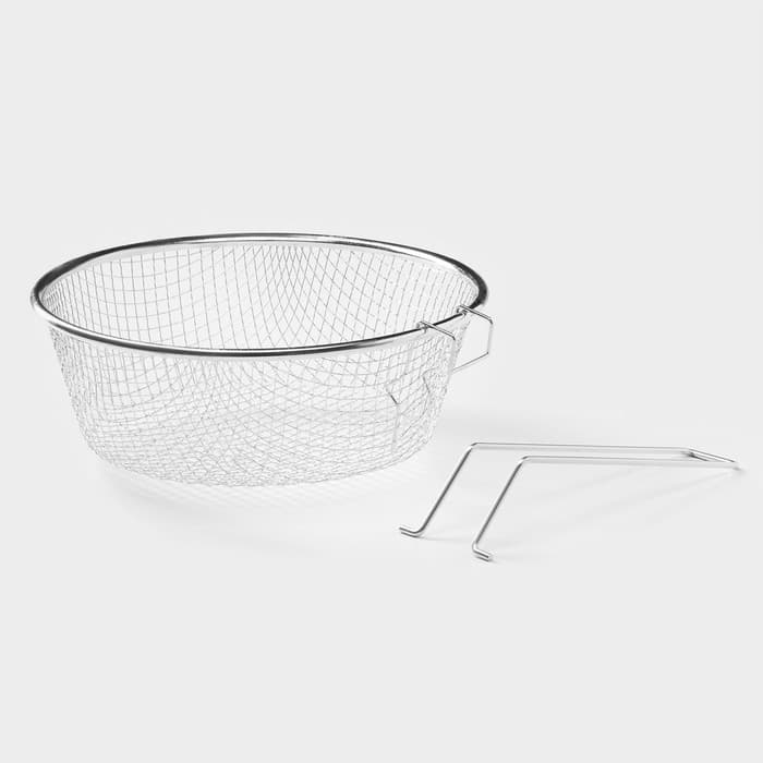 Фритюрница Доляна, d=22 см, со съёмной ручкой, серебристая