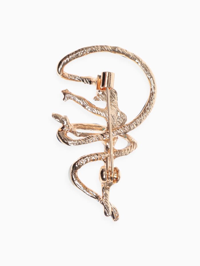 Брошь «Гимнастка», с лентой, синяя в золоте