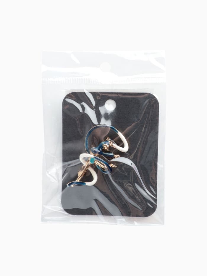 Брошь «Гимнастка», с лентой, синяя в золоте