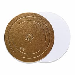 Подложка для торта усиленная 24 см, золото - жемчуг, 3.2 мм