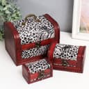 Набор шкатулок для украшений «Сундучок. Шкура леопарда», дерево, 3 шт.