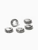 Шарм разделитель для бусин «Кольцо», блеск, белый в серебре