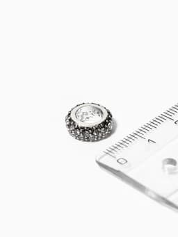 Шарм разделитель для бусин «Кольцо», блеск, белый в серебре