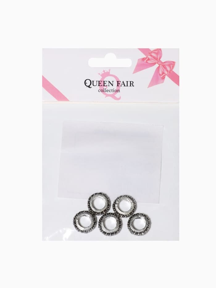 Шарм разделитель для бусин «Кольцо», блеск, белый в серебре