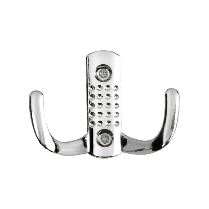 Крючок мебельный ТУНДРА TKd=011, двухрожковый, хром