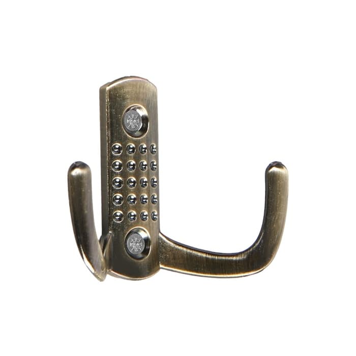 Крючок мебельный ТУНДРА TKd=011, двухрожковый, старинная бронза