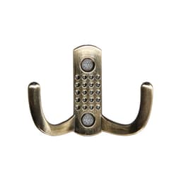 Крючок мебельный ТУНДРА TKd=011, двухрожковый, старинная бронза