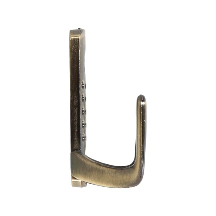 Крючок мебельный ТУНДРА TKd=011, двухрожковый, старинная бронза